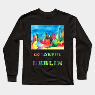 Colorful Berlin - watercolour sketch of Berlin landmarks Long Sleeve T-Shirt